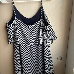 indulge Navy and White Striped Sundress
